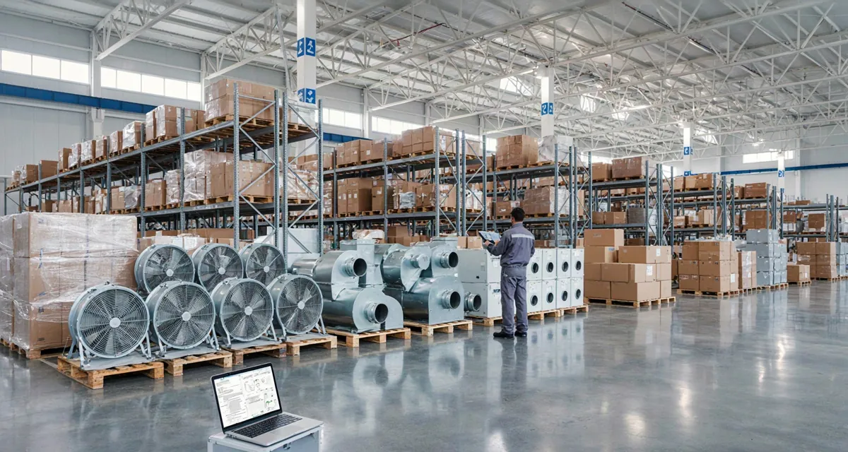 Distribuidores de Soler Palau en Mexico: almacén mayorista B2B con ventiladores axiales y extractores industriales listos para embarque